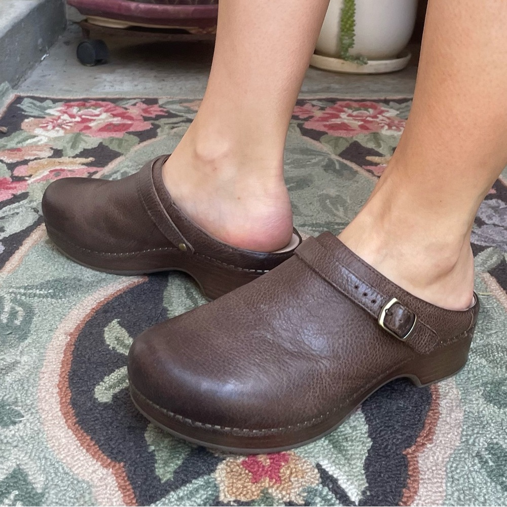 Dansko Brown Leather Mules